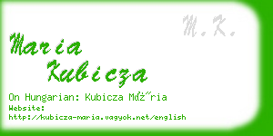 maria kubicza business card